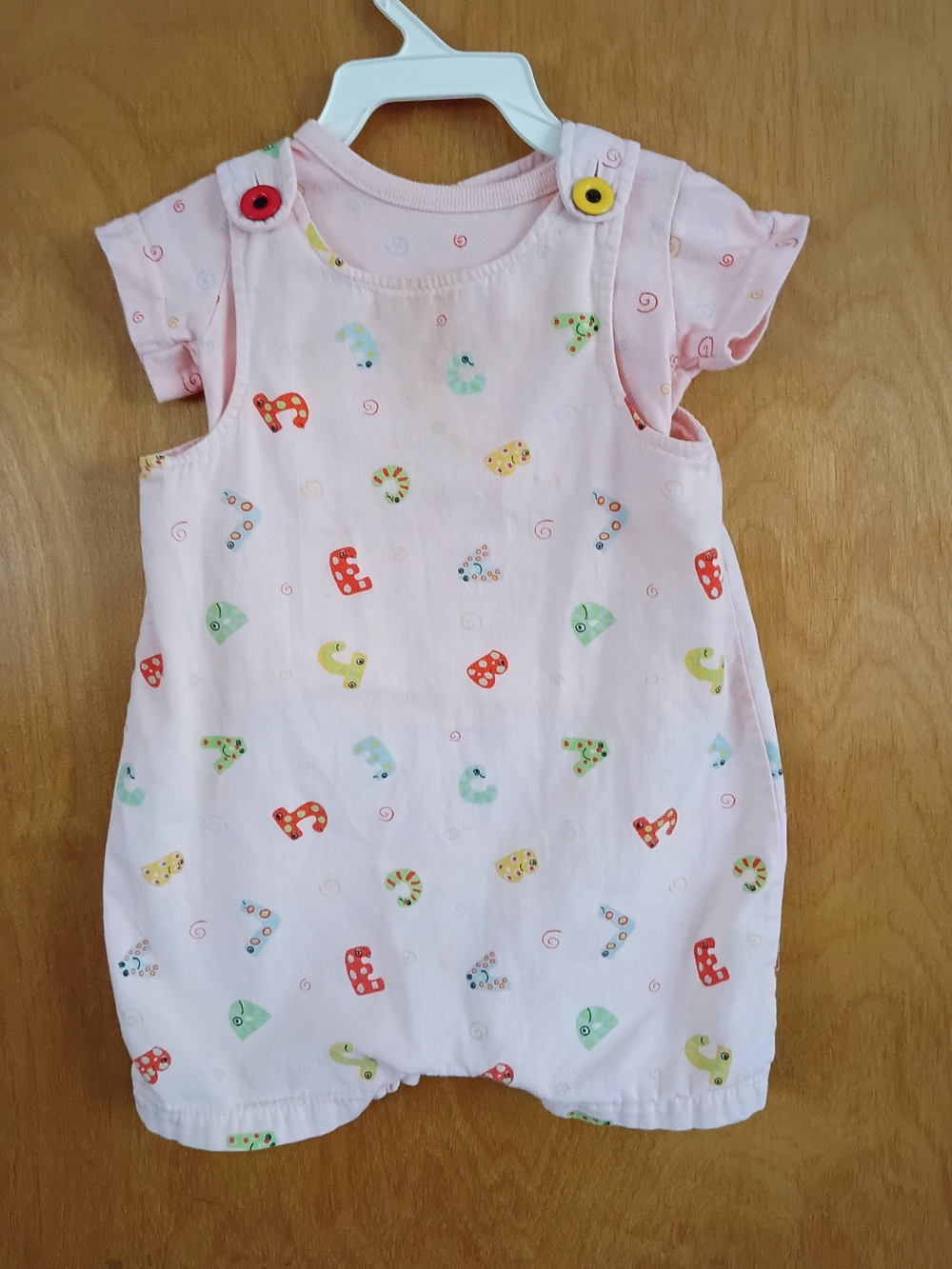 Pink Baby Matching Set Romper & Tee - Soft Printed Cotton